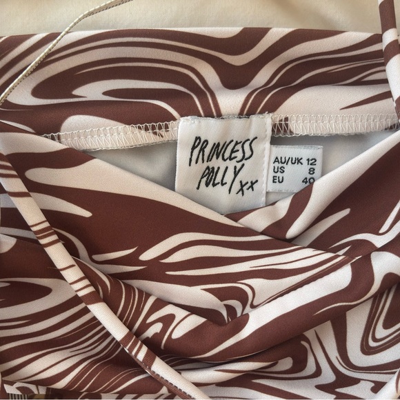 Princess Polly Y2K Chocolate and Cream Swirl Mini Skirt - Picture 2 of 3